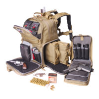 GPS Tactical Gun Range Backpack FDE Soft 3 Internal Pistol Cases Bag