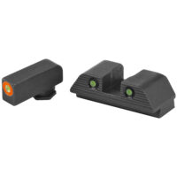 AmeriGlo Iron Sights Glock Gen5 17,19 Orange W/Green Tritium & Serrated Rear